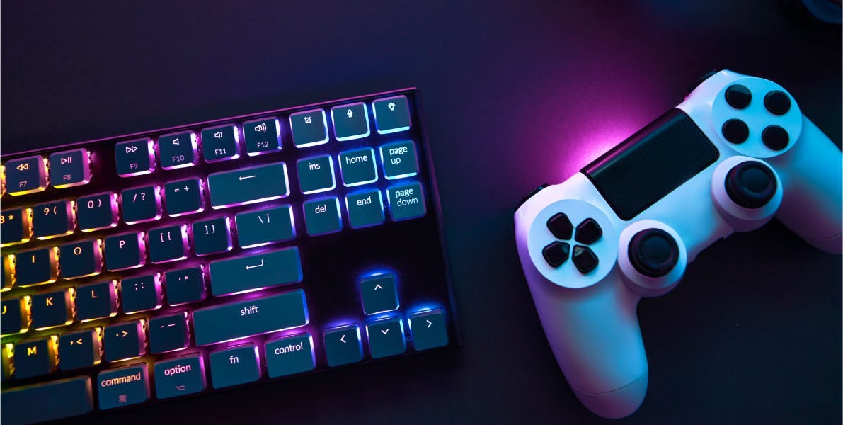 Video game controller and keyboard